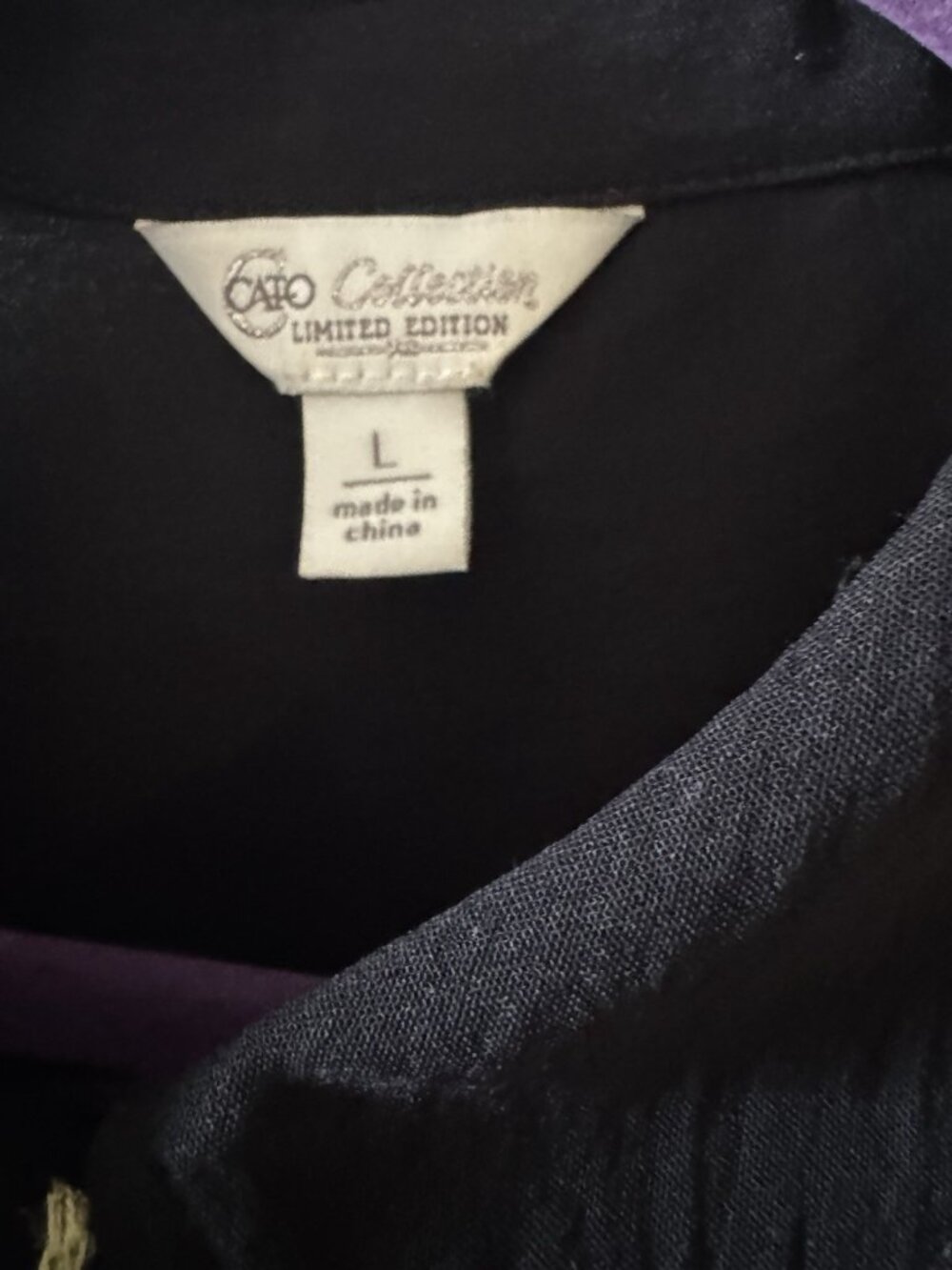 Cato Women Collection Limited Edition Embroidered Tunic Top Black Size Large - Picture 3 of 4